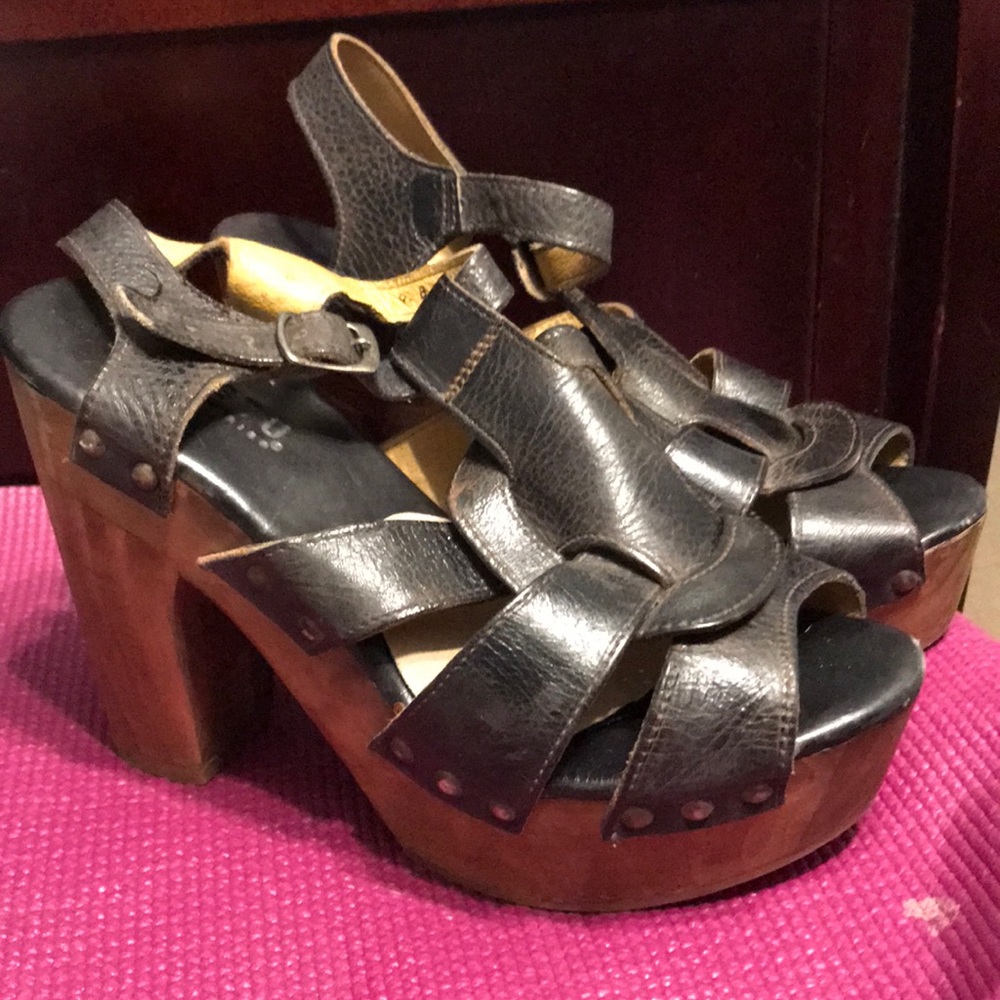 Bed Stu Caitlin Platform Heel Sandal Brown Size 9